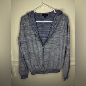 Peter Millar Crown Crafted Blue Zip Up Hooded Sweater Size L